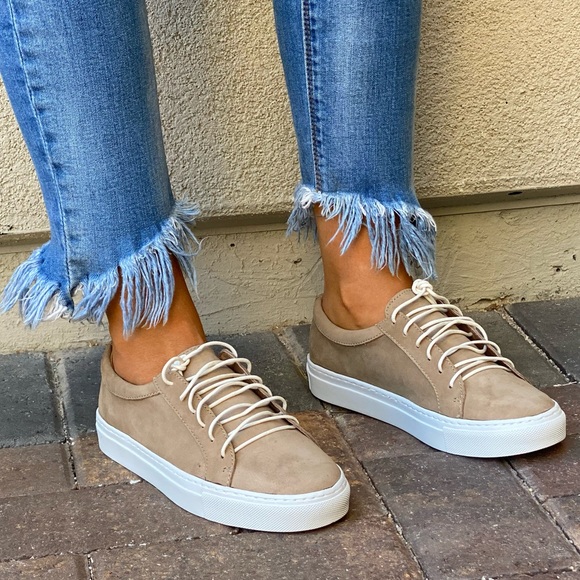 Anthropologie Distressed Leather Lace Sneakers - Picture 3 of 7